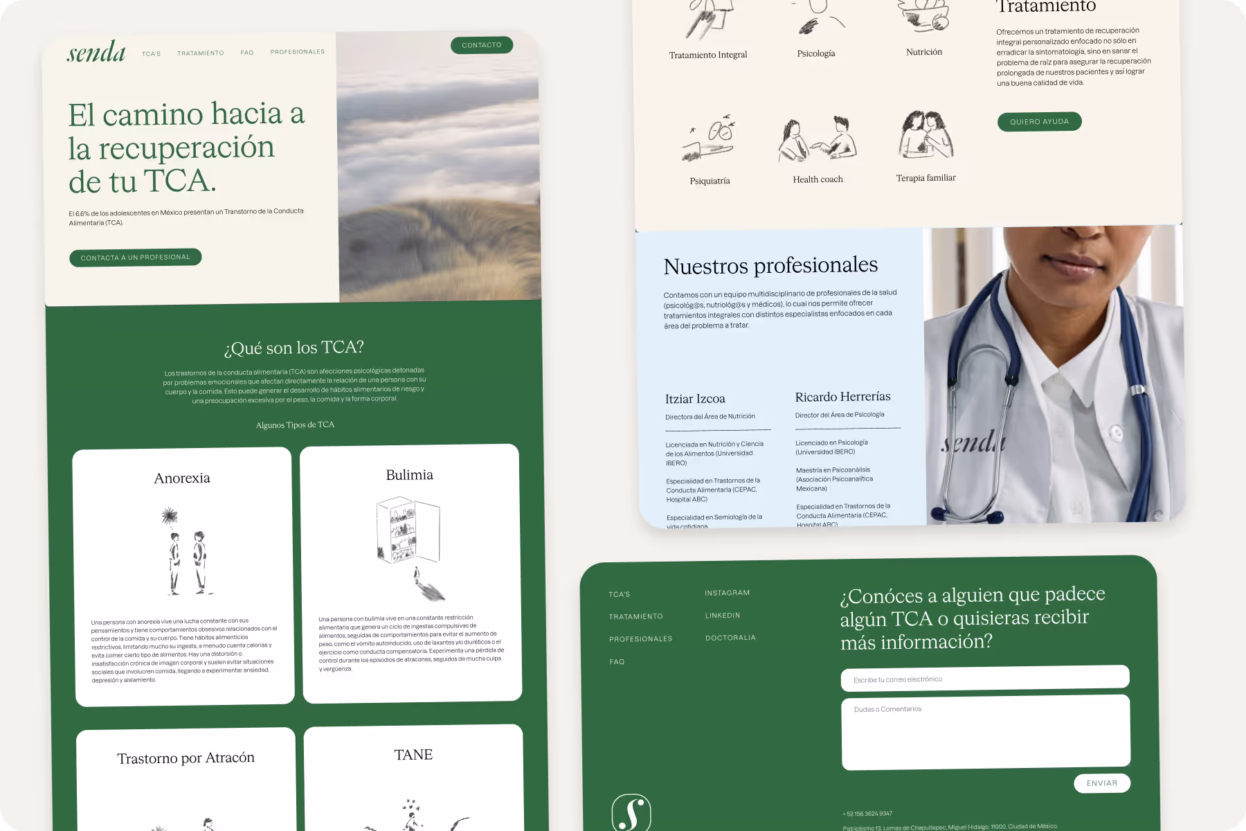 página web de destino ejemplo